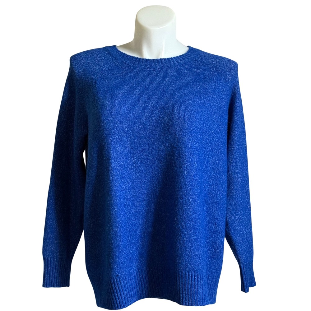 NEW Torrid Women Blue Raglan Crew Neck Knit Sweater Size 1 Plus Fits XL
